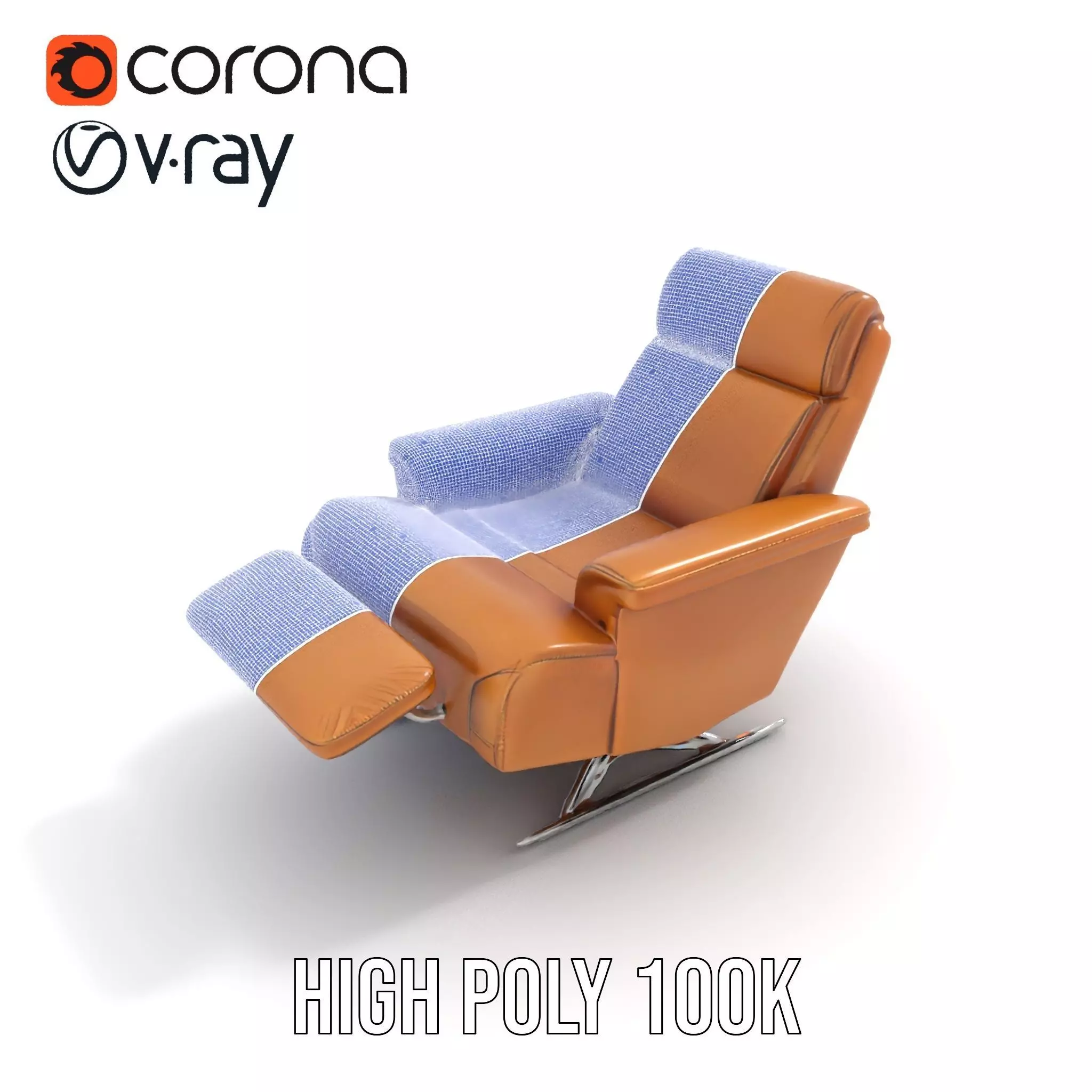 Tan Recliner Chair model pack Low-poly 3D model_24