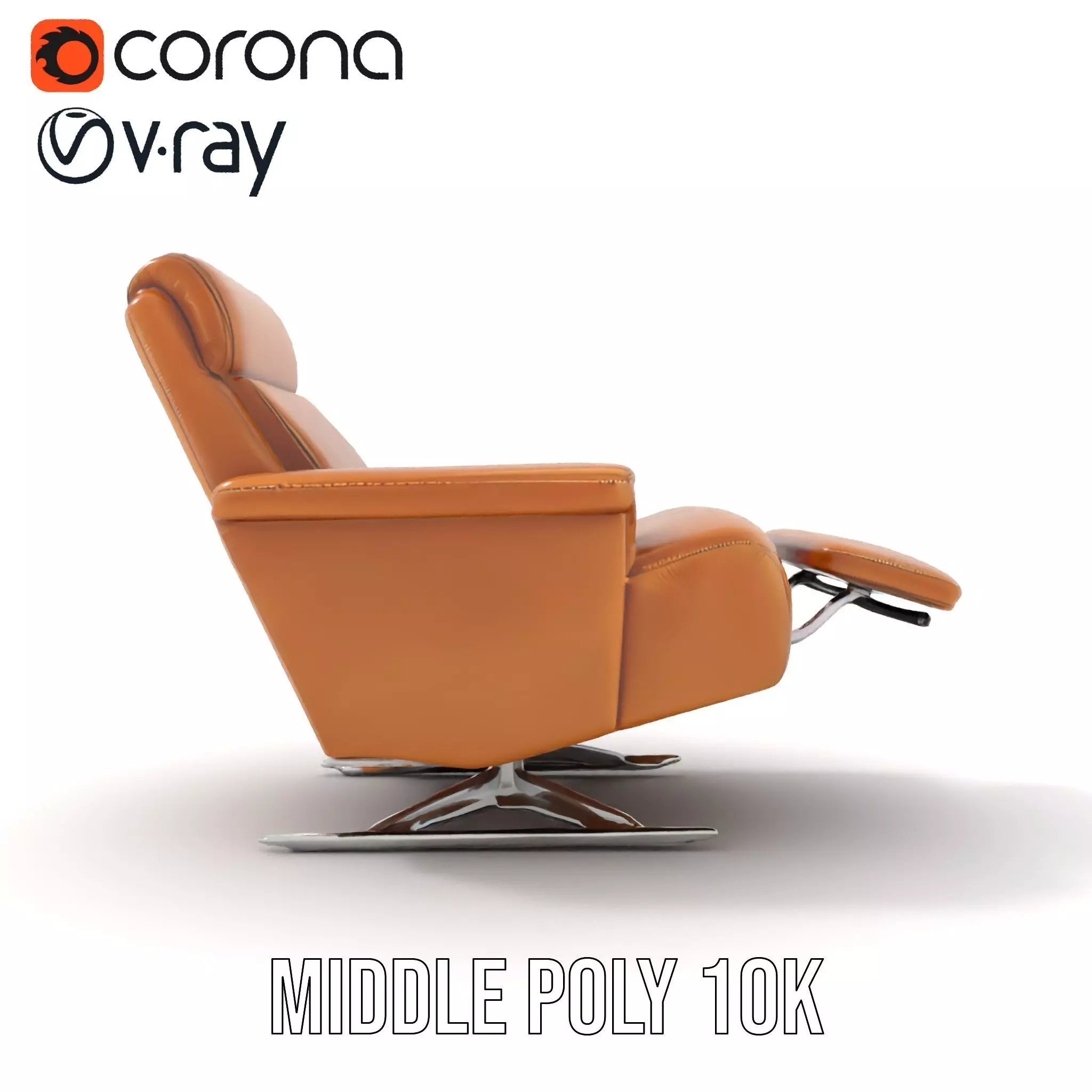 Tan Recliner Chair model pack Low-poly 3D model_14