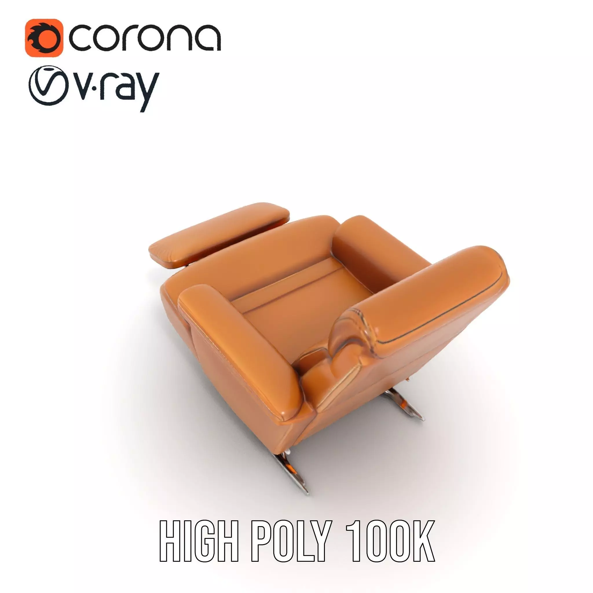 Tan Recliner Chair model pack Low-poly 3D model_21