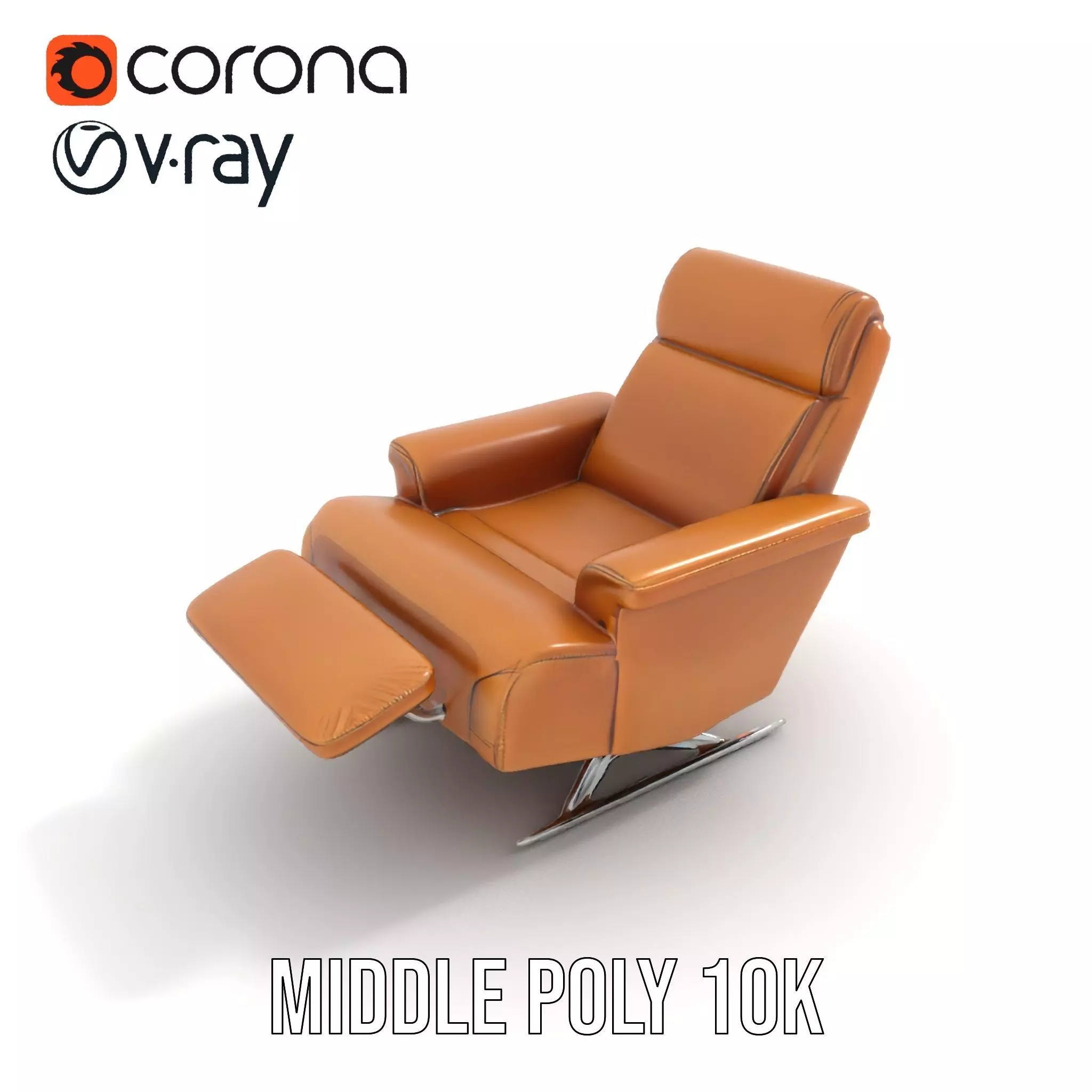 Tan Recliner Chair model pack Low-poly 3D model_7