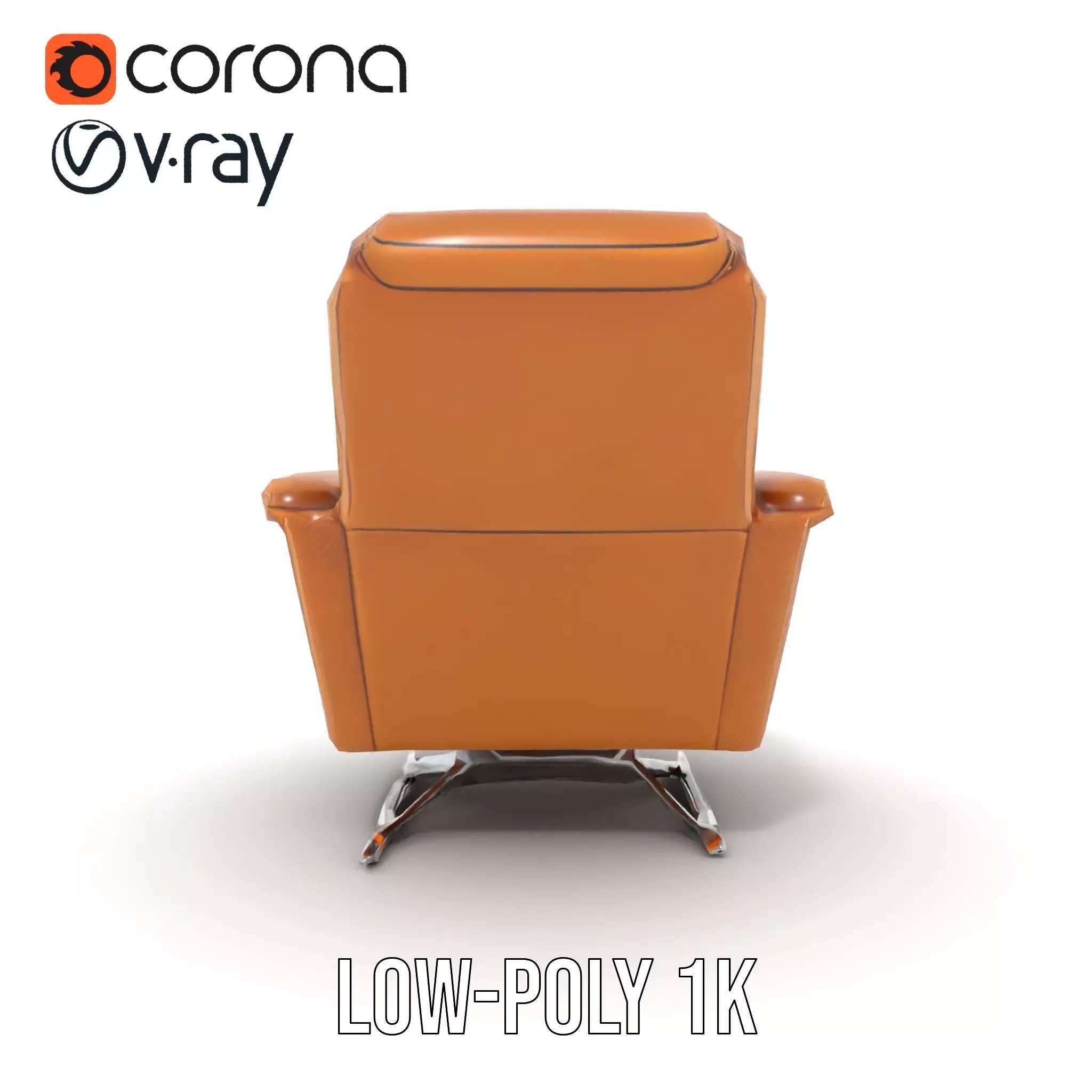 Tan Recliner Chair model pack Low-poly 3D model_15