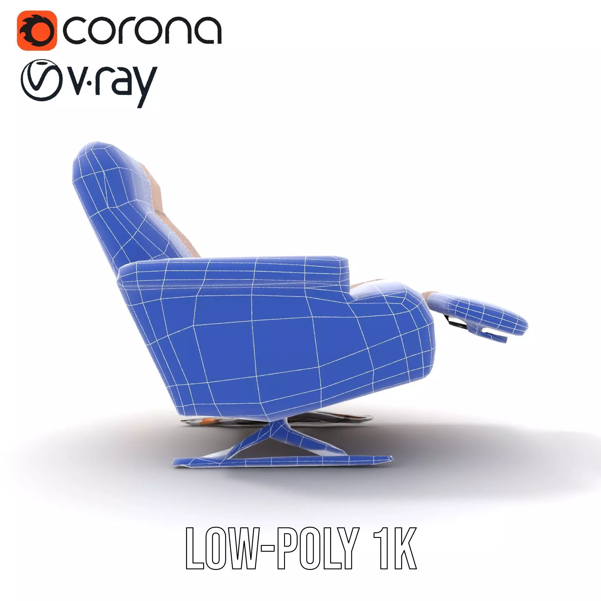Tan Recliner Chair model pack Low-poly 3D model_31