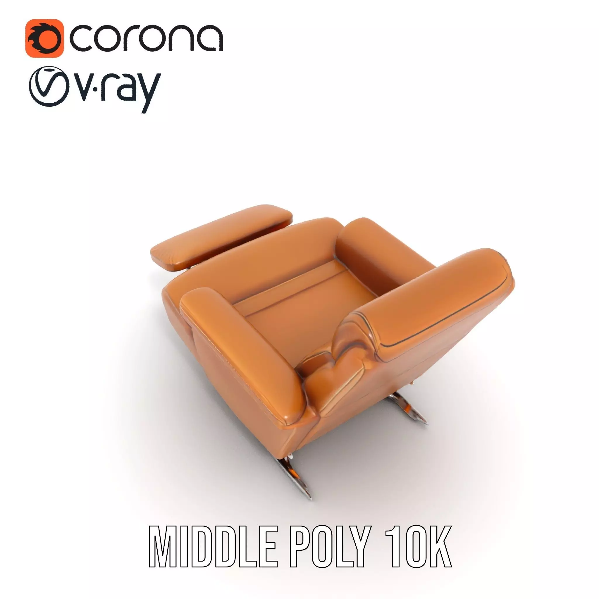 Tan Recliner Chair model pack Low-poly 3D model_12