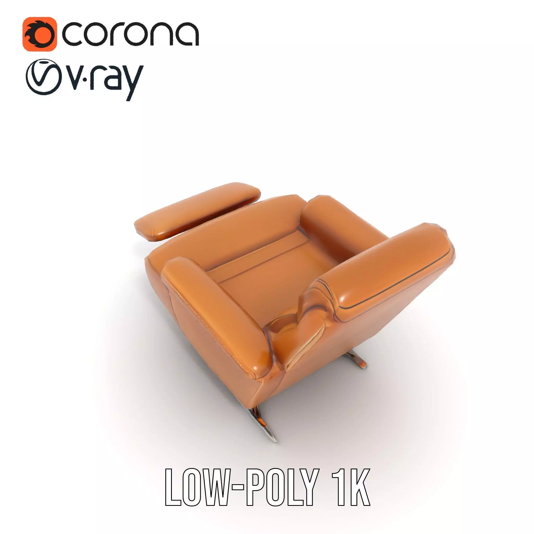 Tan Recliner Chair model pack Low-poly 3D model_8