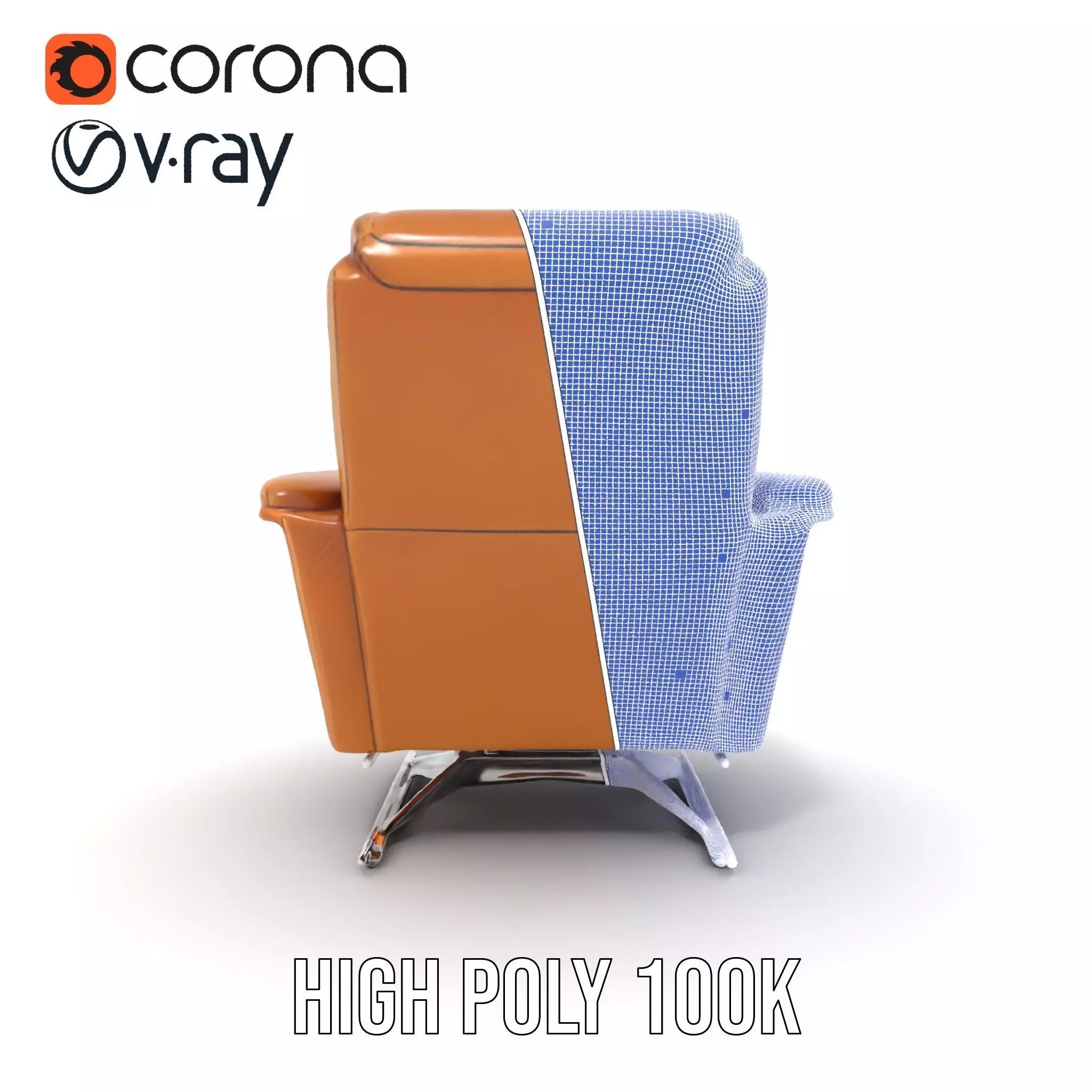 Tan Recliner Chair model pack Low-poly 3D model_35