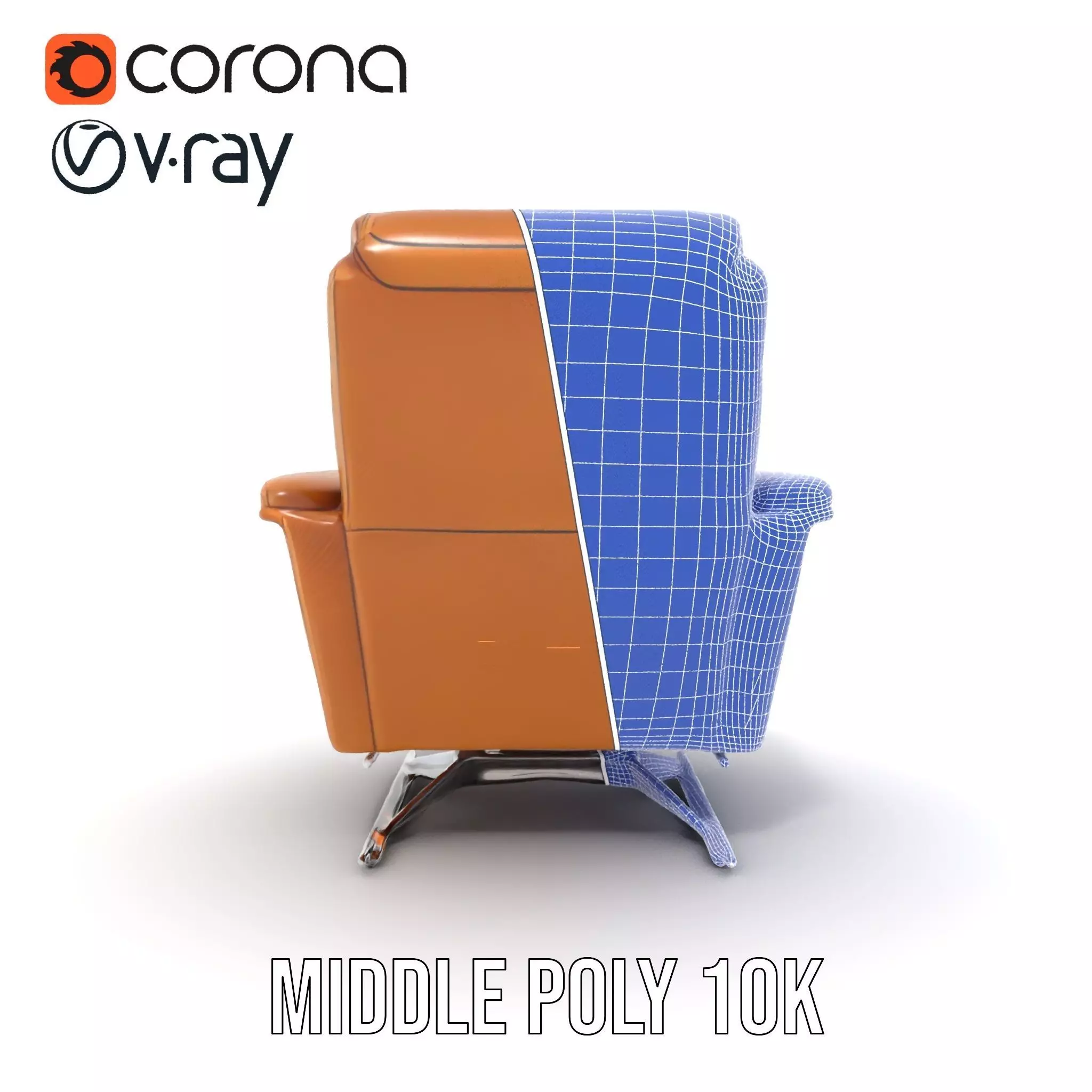 Tan Recliner Chair model pack Low-poly 3D model_30