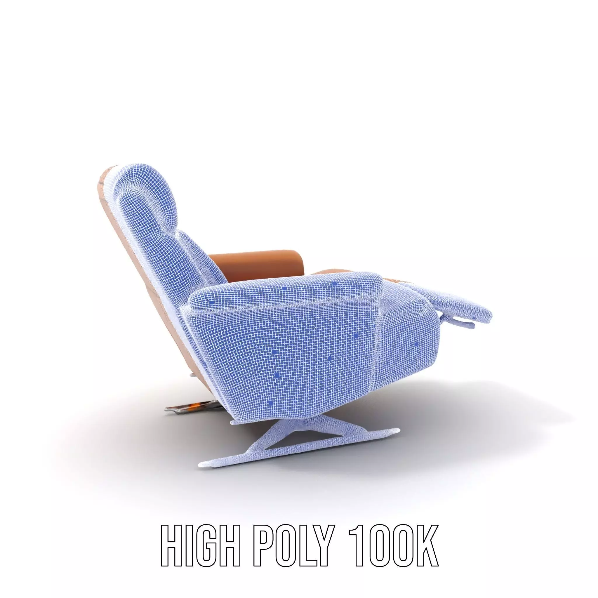 Tan Recliner Chair model pack Low-poly 3D model_5