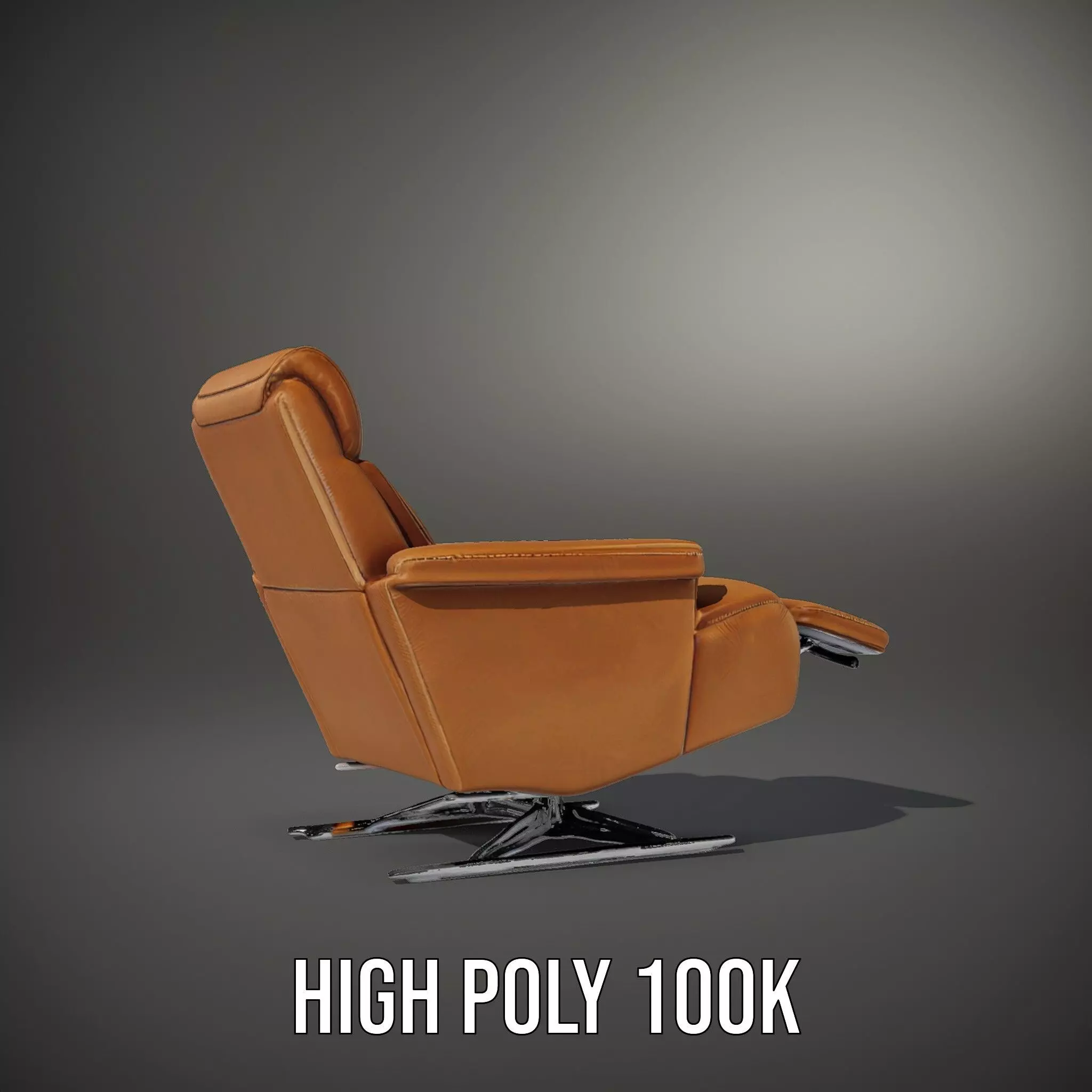 Tan Recliner Chair model pack Low-poly 3D model_11