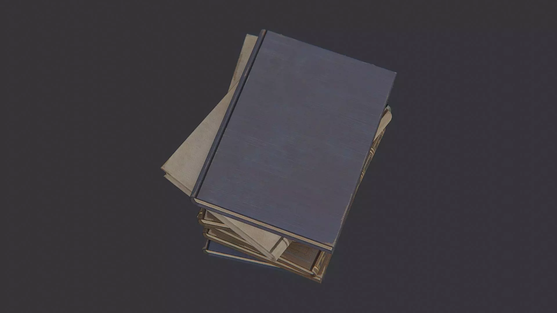 Vintage book stack decor Low-poly 3D model_4