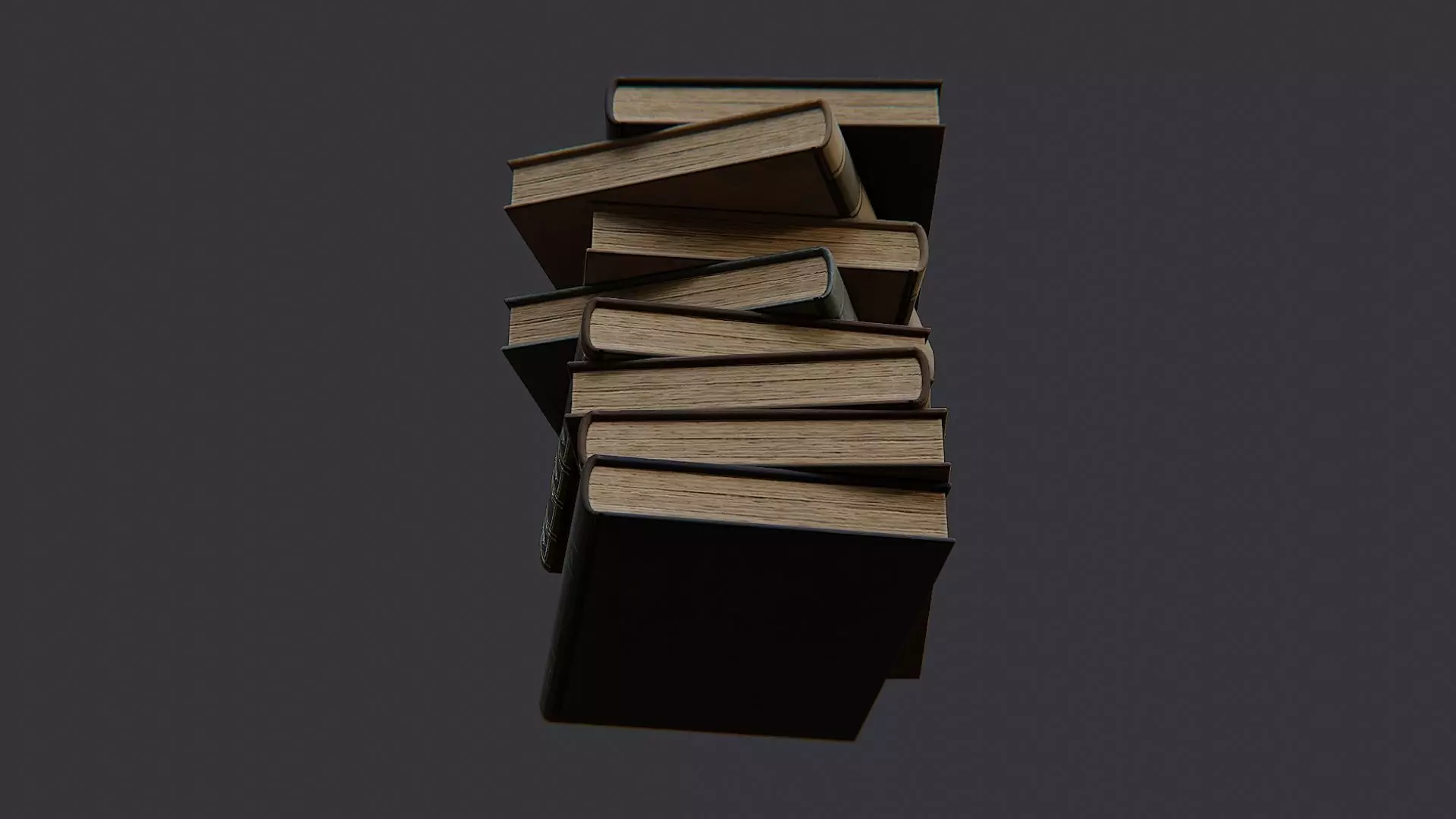 Vintage book stack decor Low-poly 3D model_5