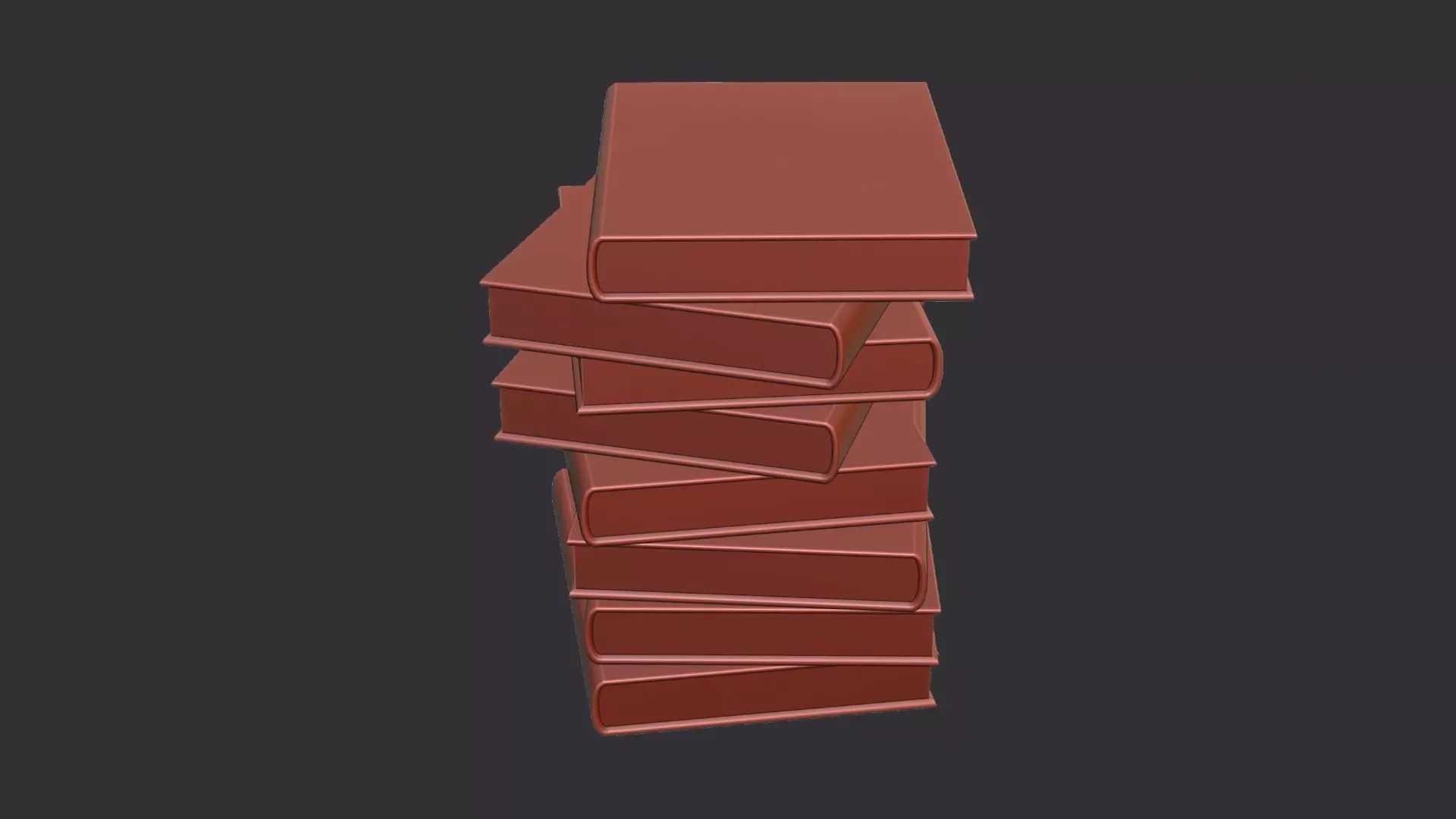 Vintage book stack decor Low-poly 3D model_6