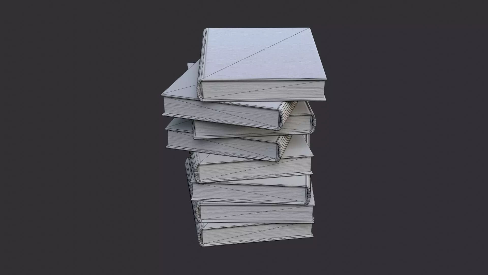 Vintage book stack decor Low-poly 3D model_7