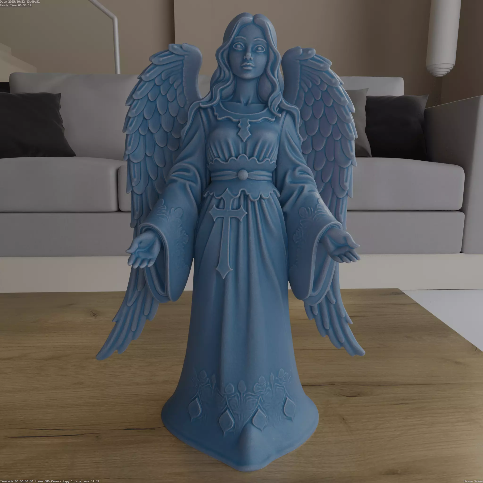 Elegant Christmas Angel STL 3D Model for Printing 3D print model_0