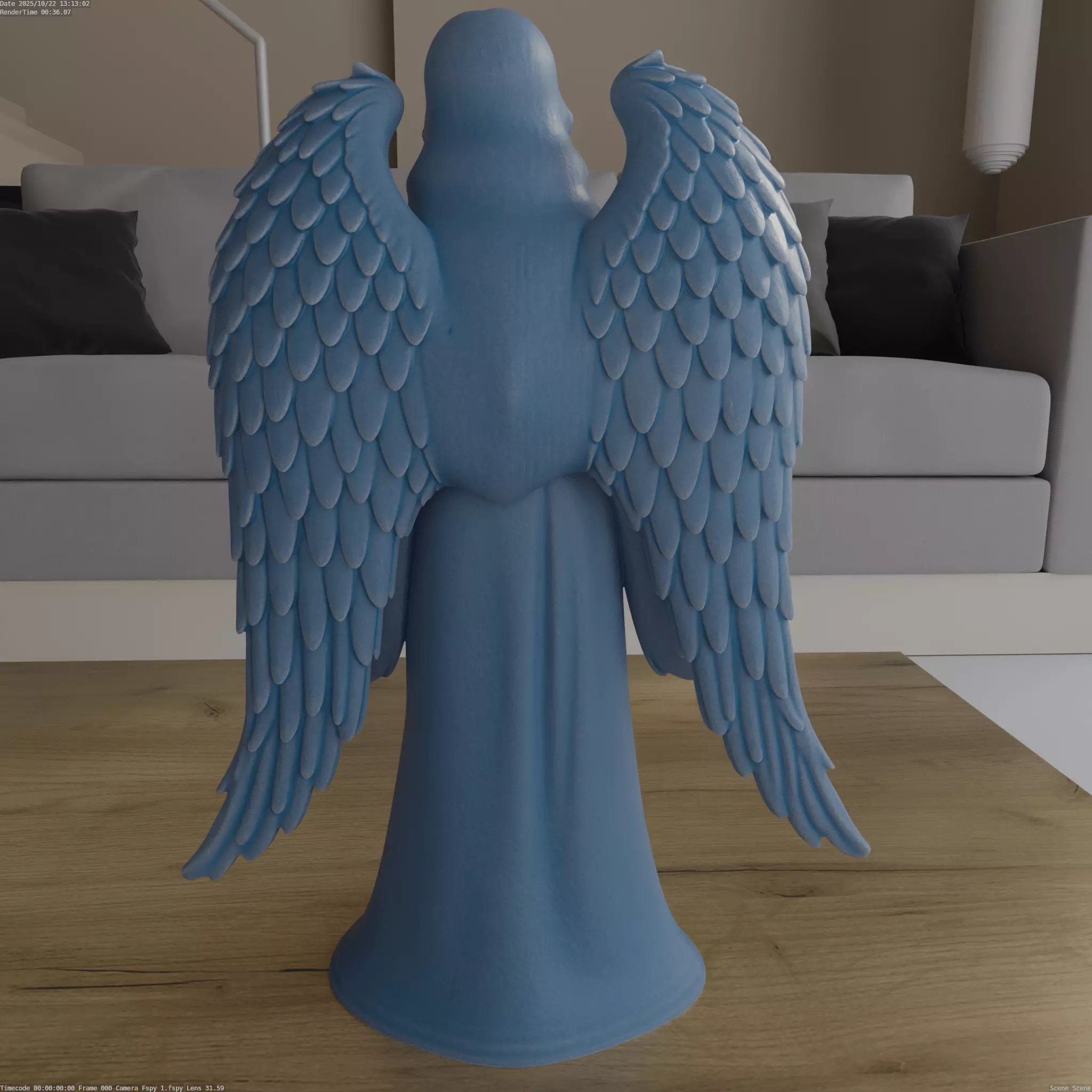Elegant Christmas Angel STL 3D Model for Printing 3D print model_3