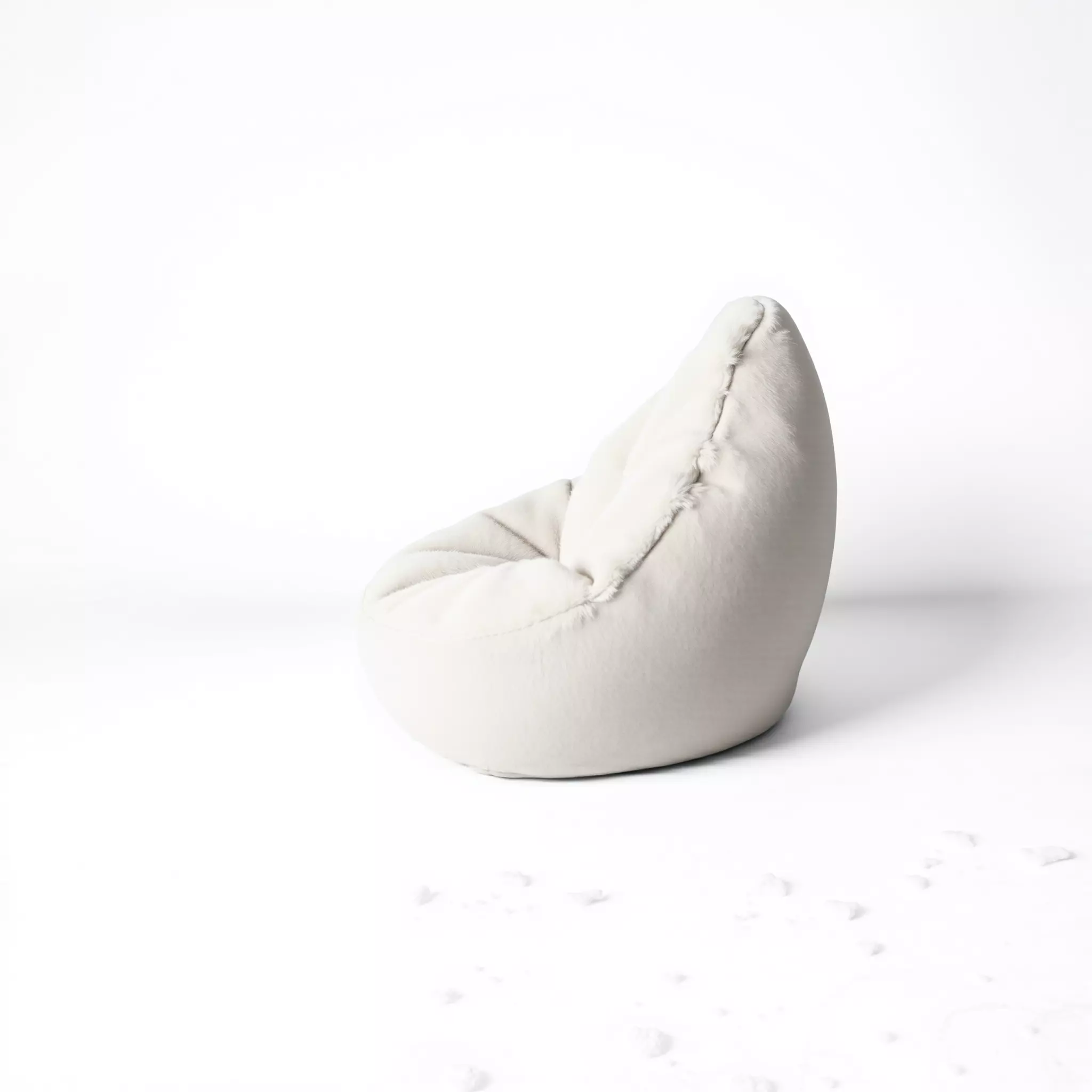 Plush White Beanbag model pack Low-poly 3D model_3