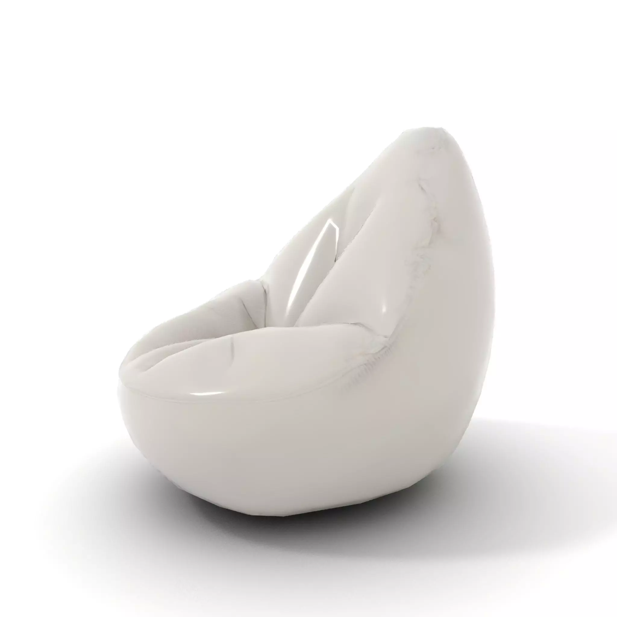 Plush White Beanbag model pack Low-poly 3D model_8