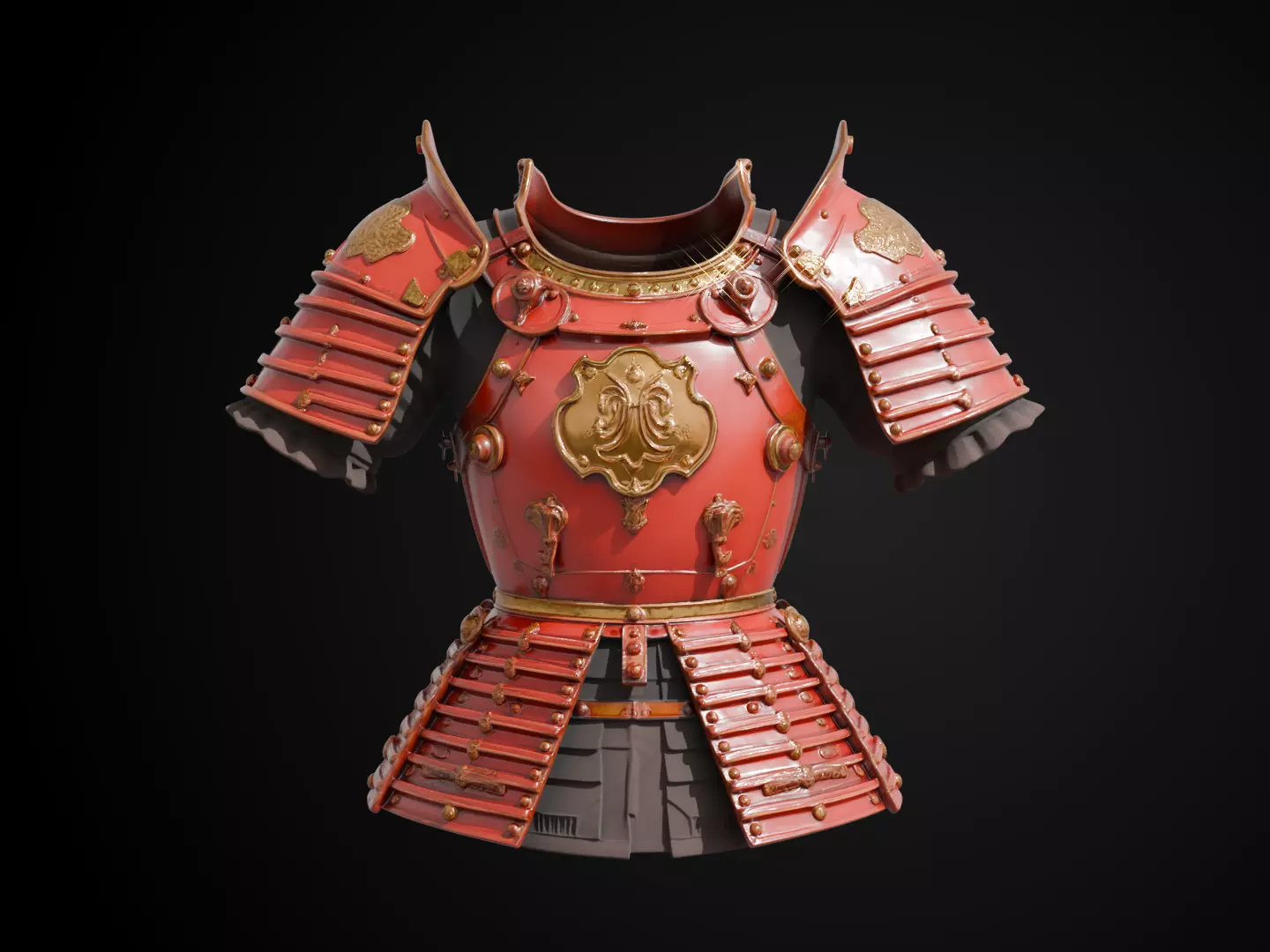 Stylized Samurai Armor - Crimson Clan 3D print model_12
