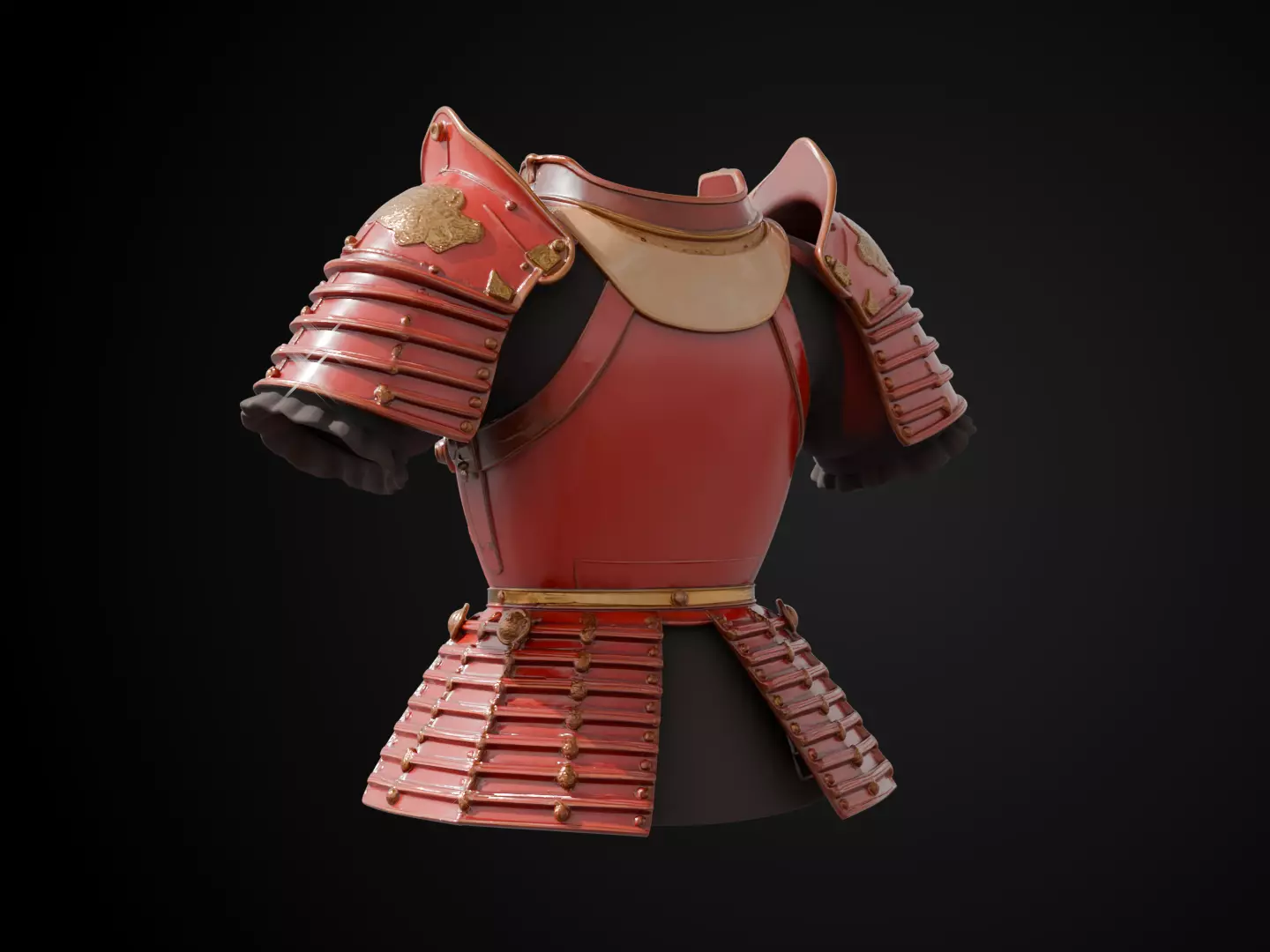 Stylized Samurai Armor - Crimson Clan 3D print model_7