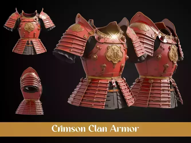Stylized Samurai Armor - Crimson Clan
