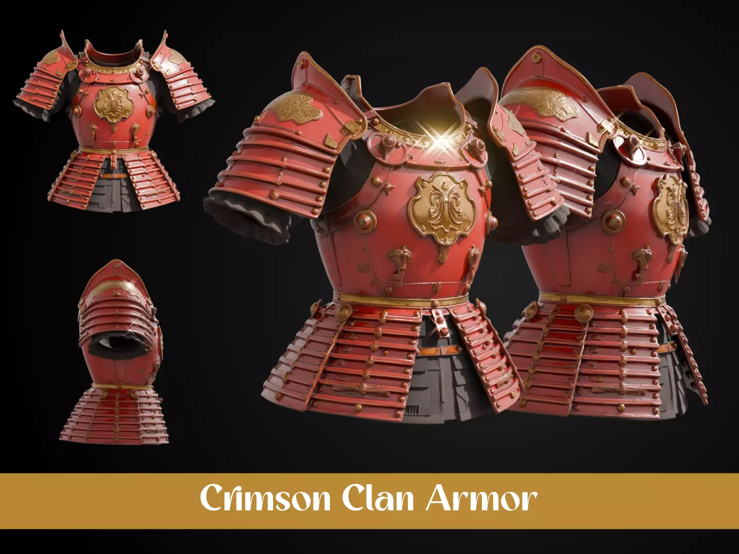 Stylized Samurai Armor - Crimson Clan 3D print model_0