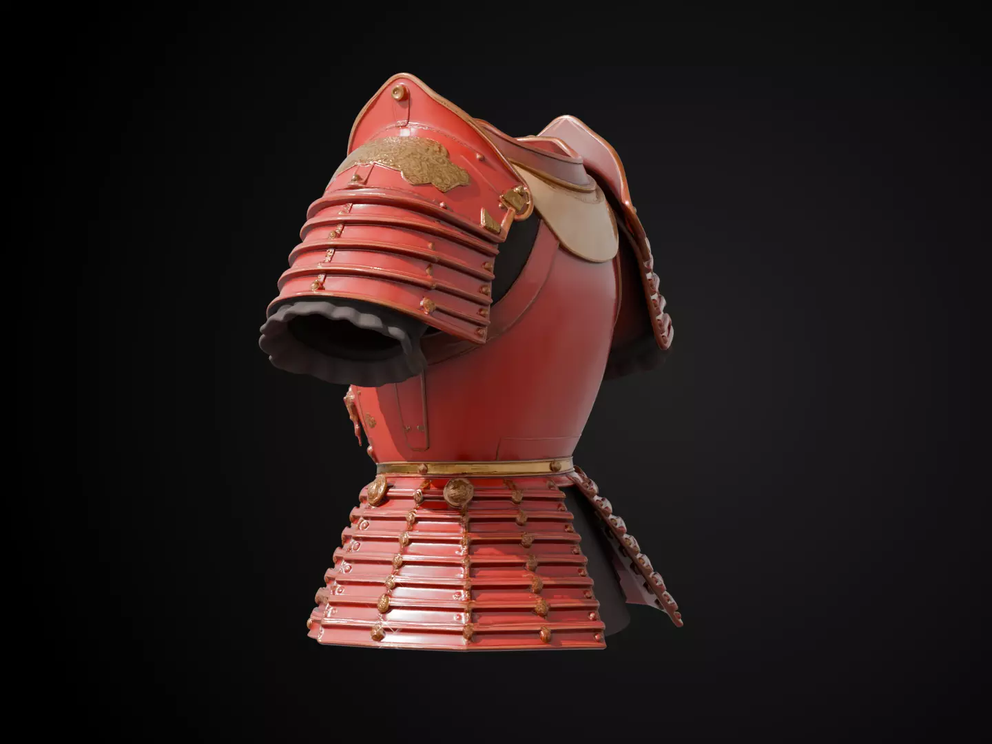 Stylized Samurai Armor - Crimson Clan 3D print model_8