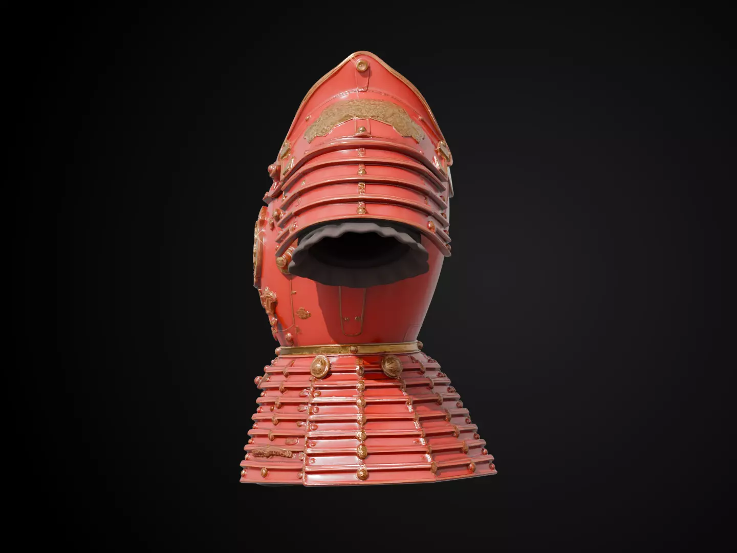Stylized Samurai Armor - Crimson Clan 3D print model_9