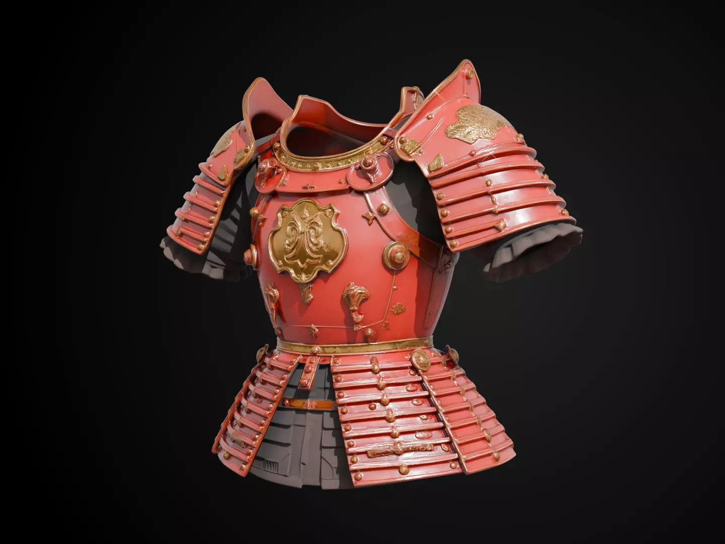 Stylized Samurai Armor - Crimson Clan 3D print model_11