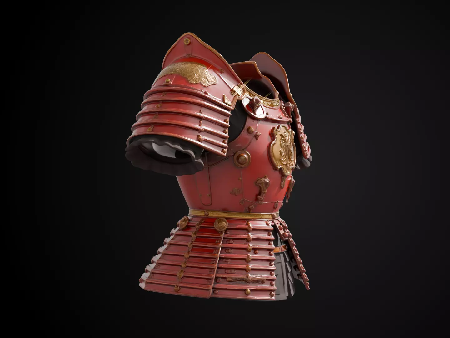 Stylized Samurai Armor - Crimson Clan 3D print model_2