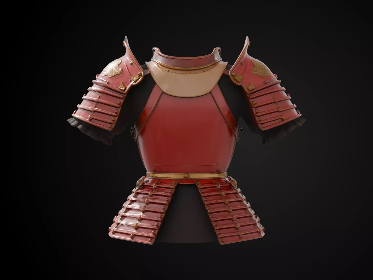 Stylized Samurai Armor - Crimson Clan 3D print model_6