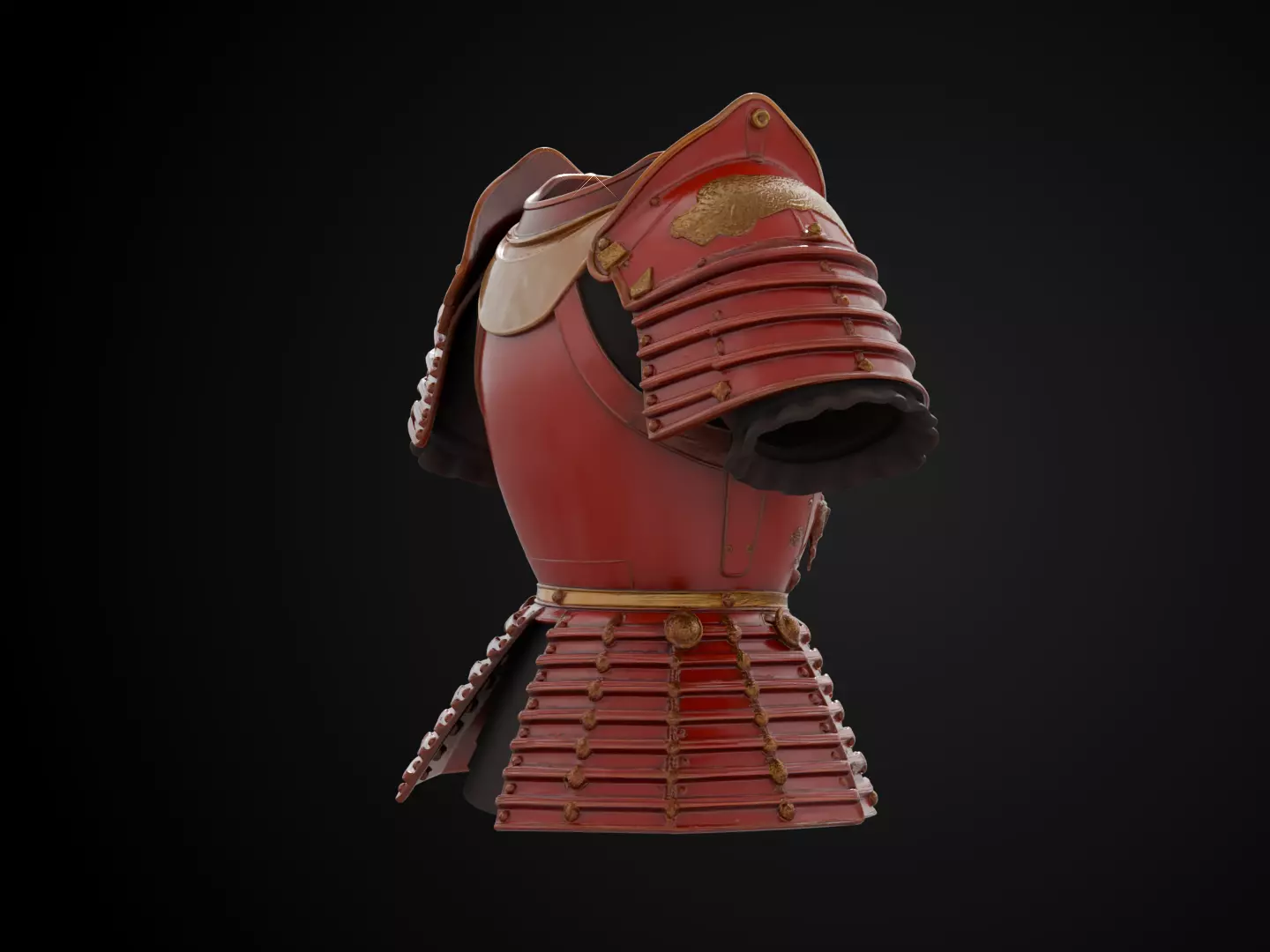 Stylized Samurai Armor - Crimson Clan 3D print model_4