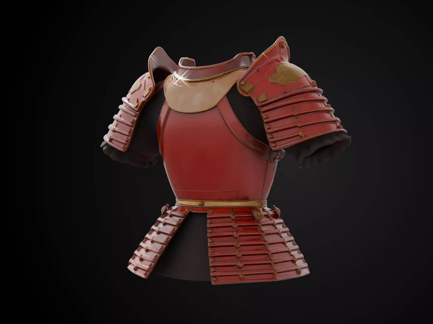 Stylized Samurai Armor - Crimson Clan 3D print model_5