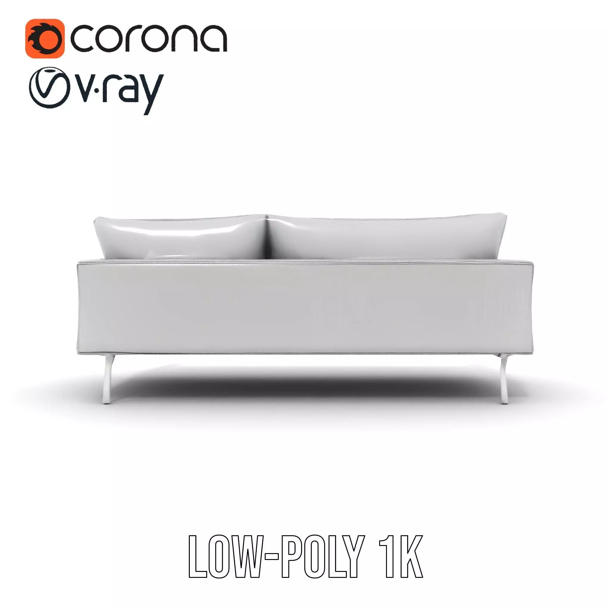 Modern Gray Sofa model pack Low-poly 3D model_26