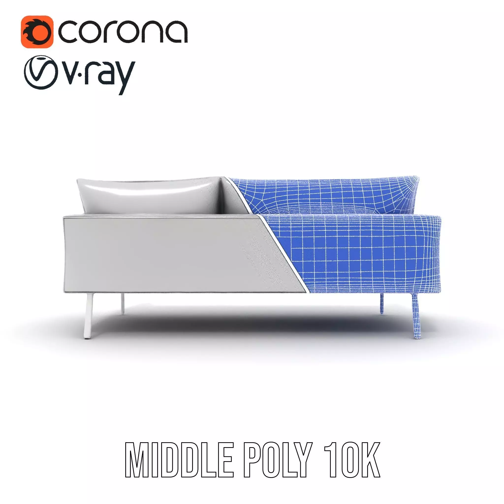 Modern Gray Sofa model pack Low-poly 3D model_28