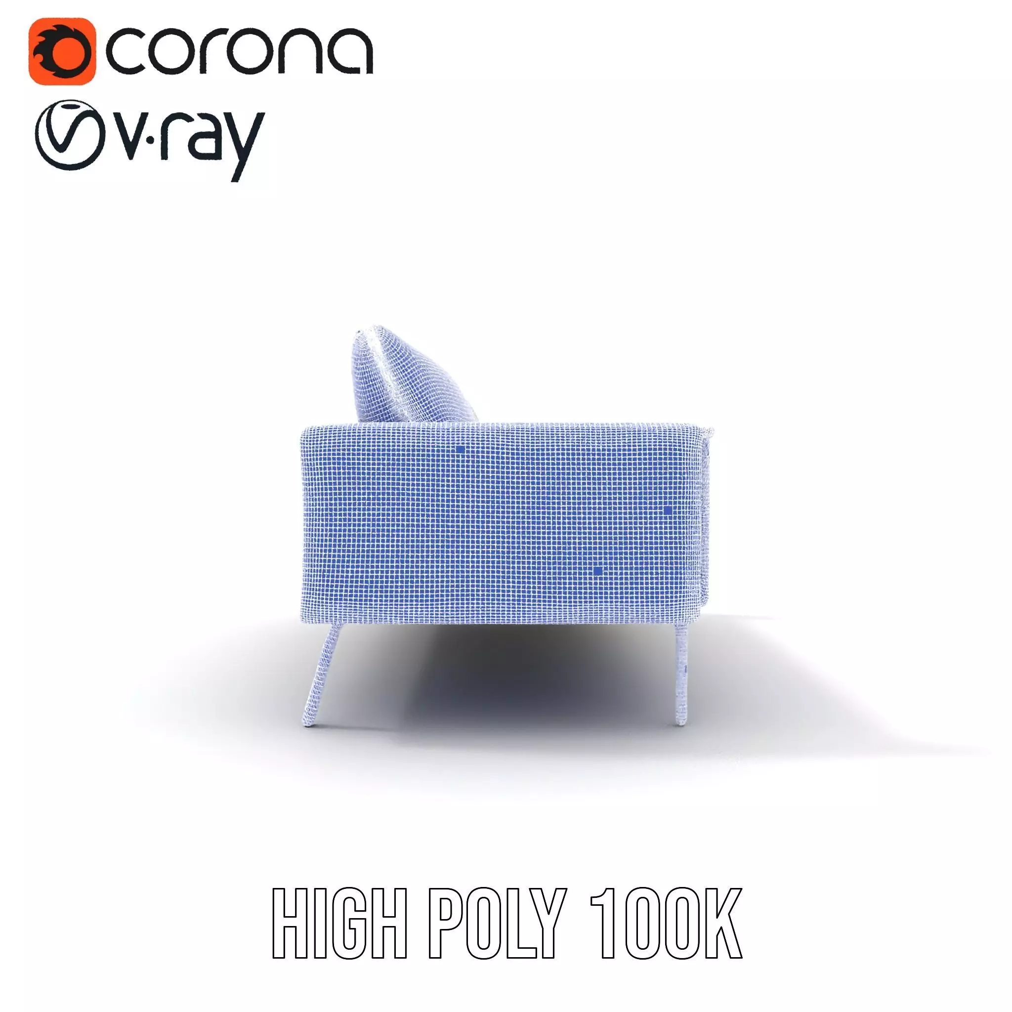 Modern Gray Sofa model pack Low-poly 3D model_30