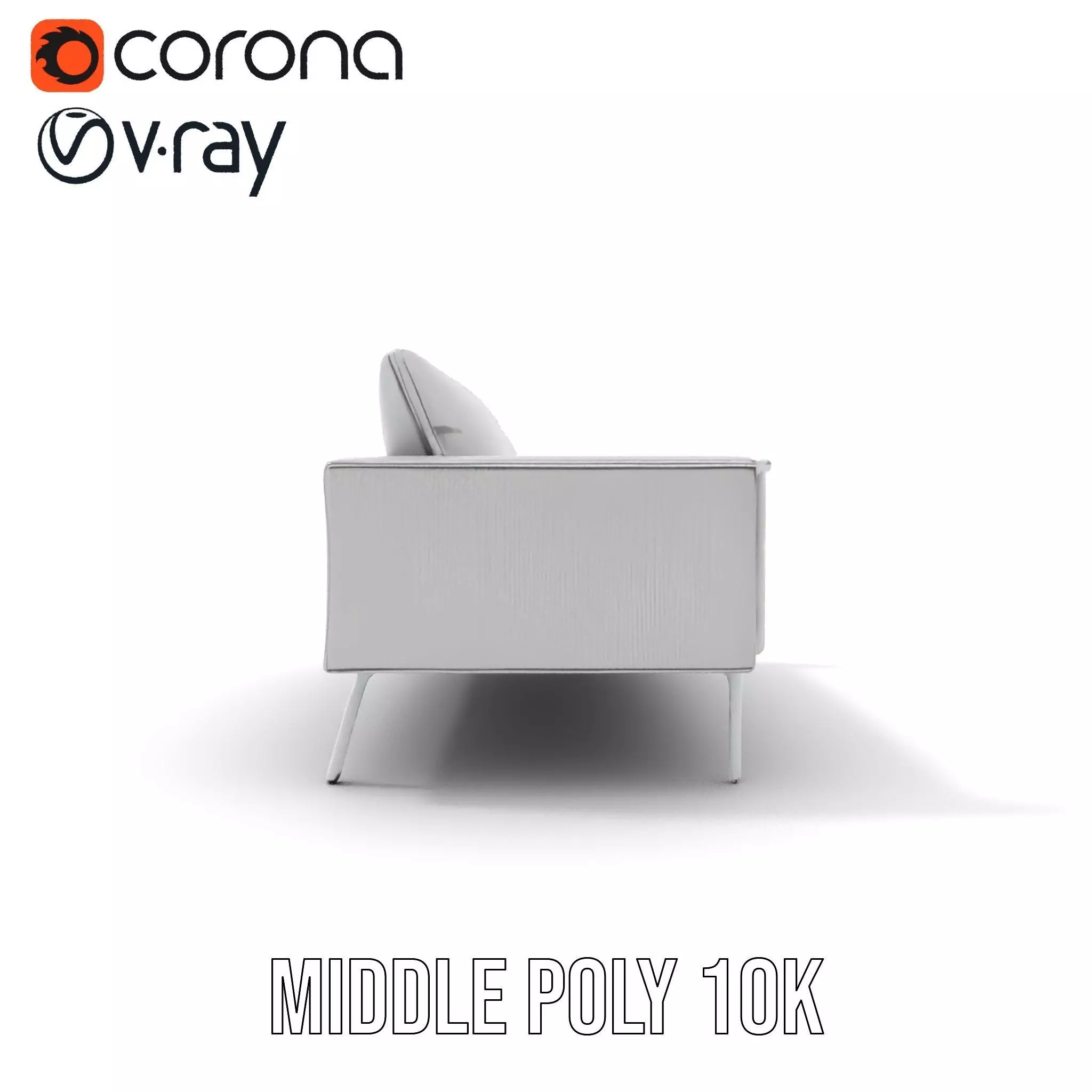 Modern Gray Sofa model pack Low-poly 3D model_19
