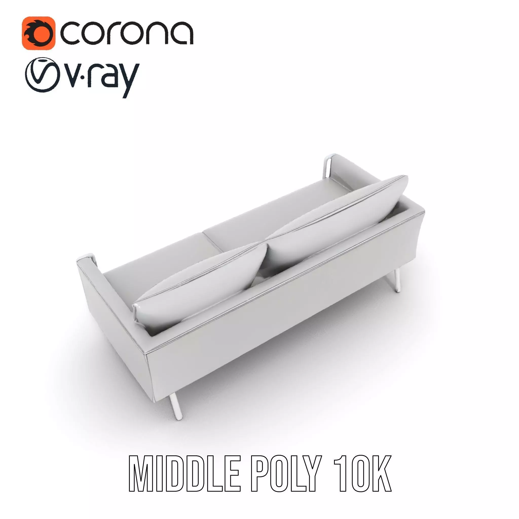 Modern Gray Sofa model pack Low-poly 3D model_12