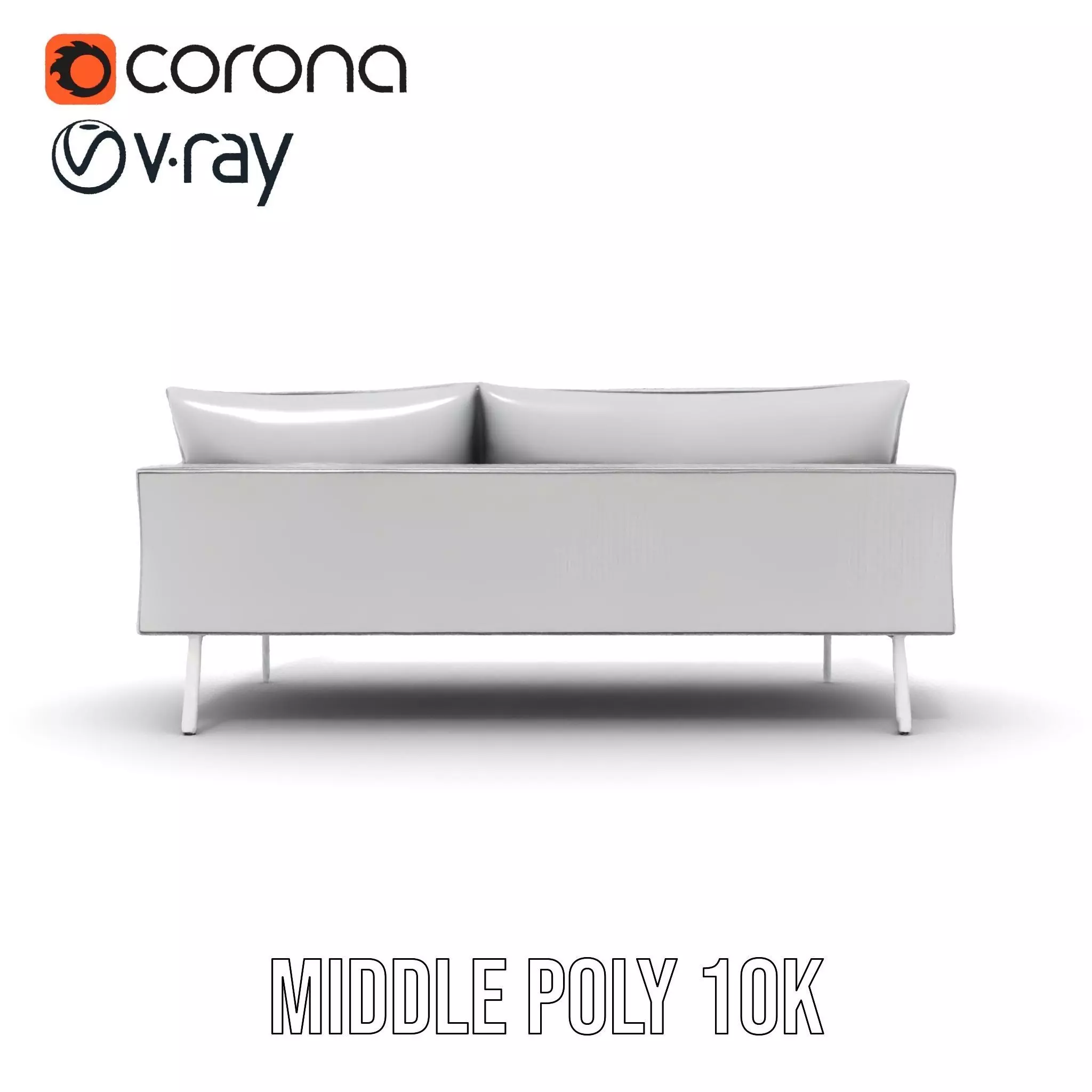 Modern Gray Sofa model pack Low-poly 3D model_14