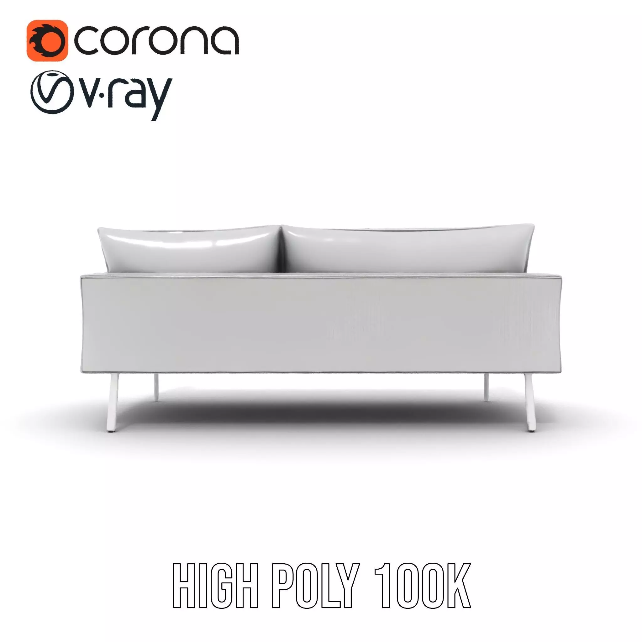 Modern Gray Sofa model pack Low-poly 3D model_27