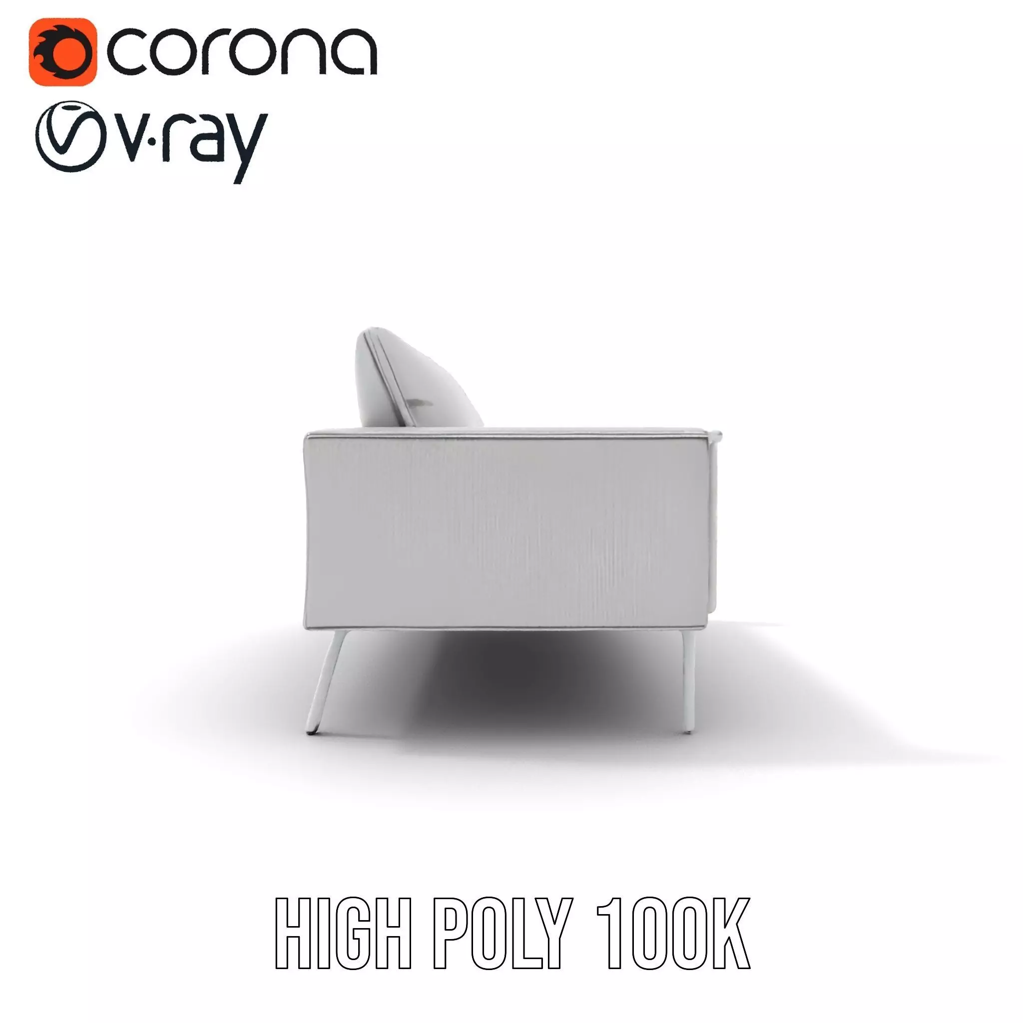 Modern Gray Sofa model pack Low-poly 3D model_24