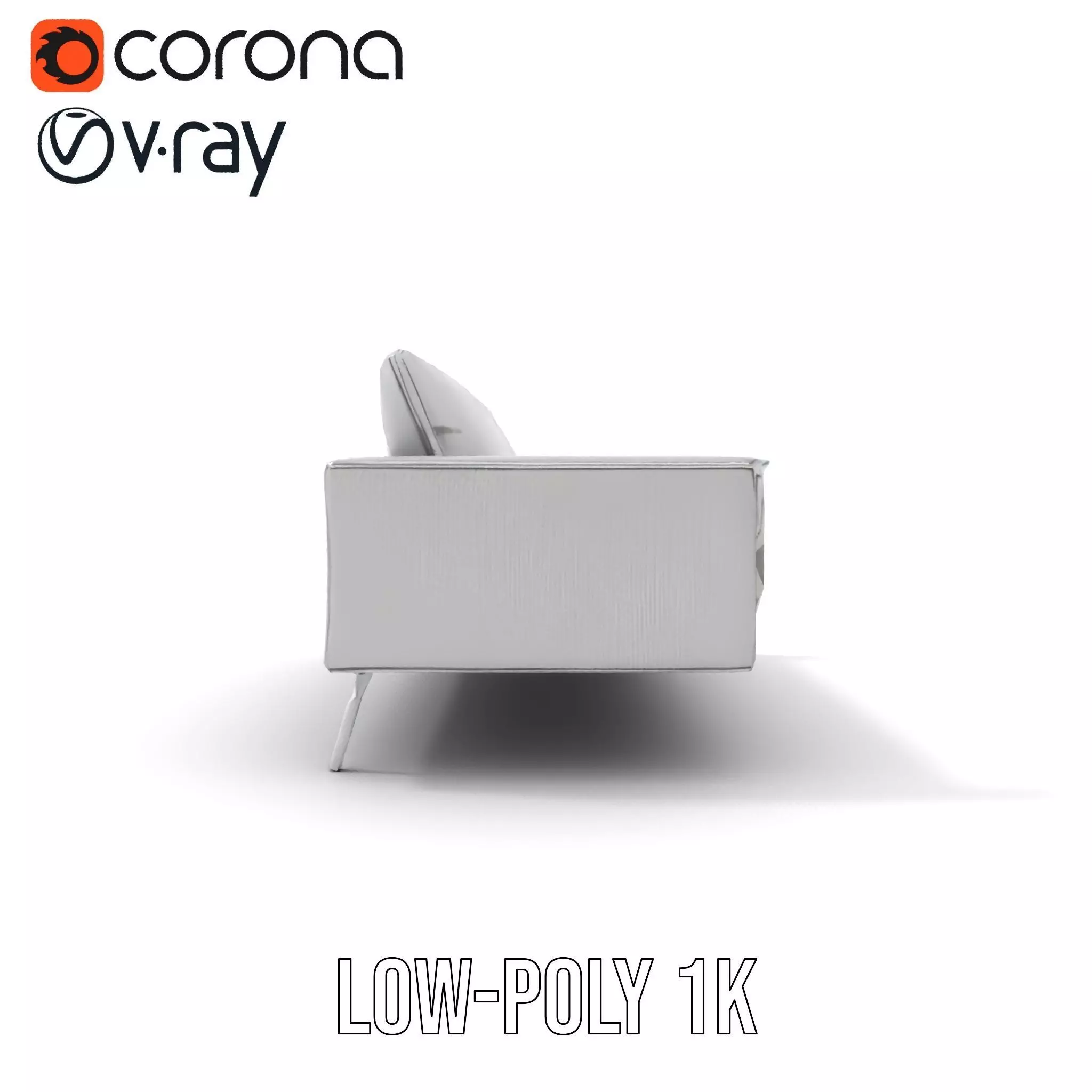 Modern Gray Sofa model pack Low-poly 3D model_8