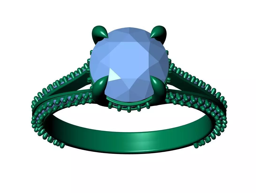 Round Engagement Ring 3D print model_9