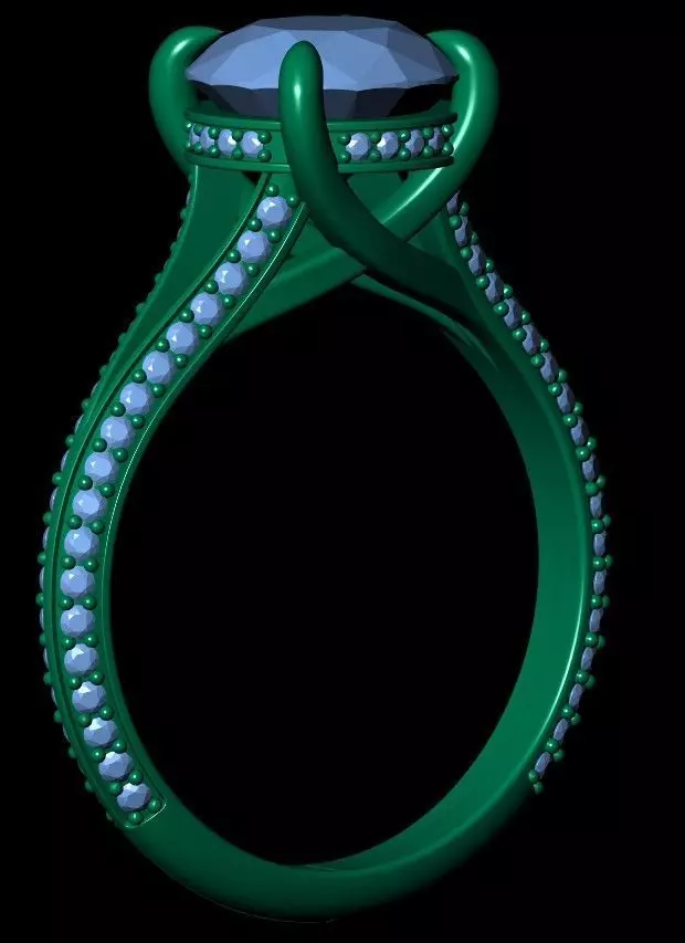 Round Engagement Ring 3D print model_14