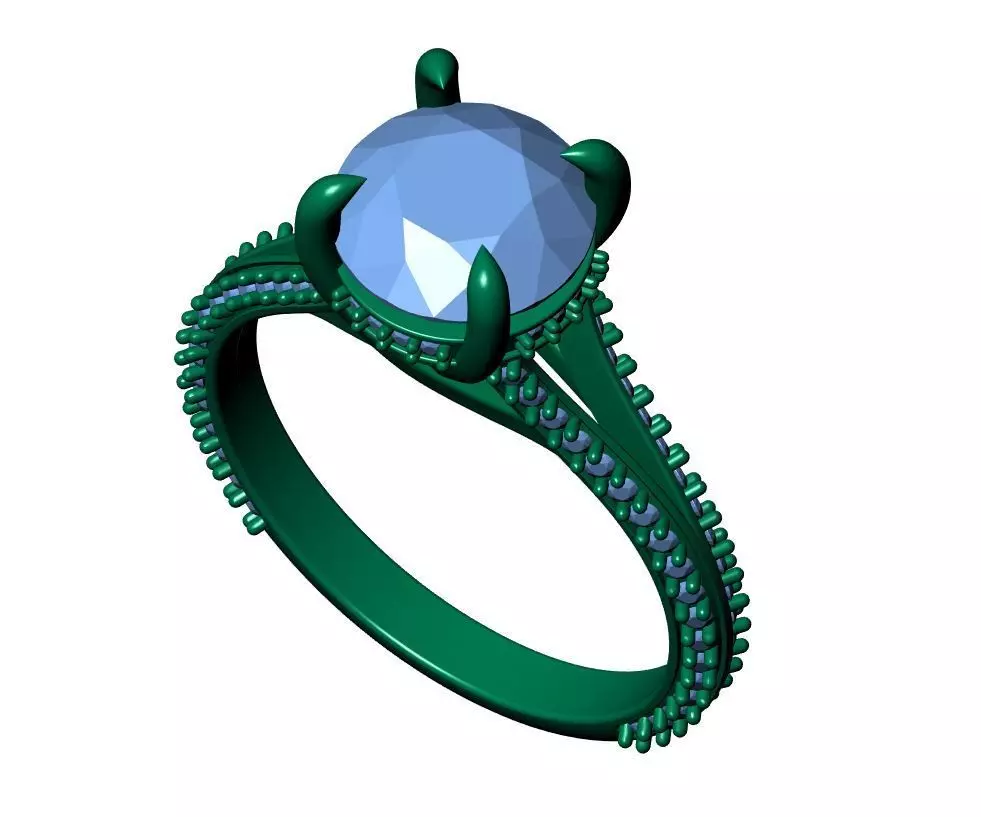 Round Engagement Ring 3D print model_6
