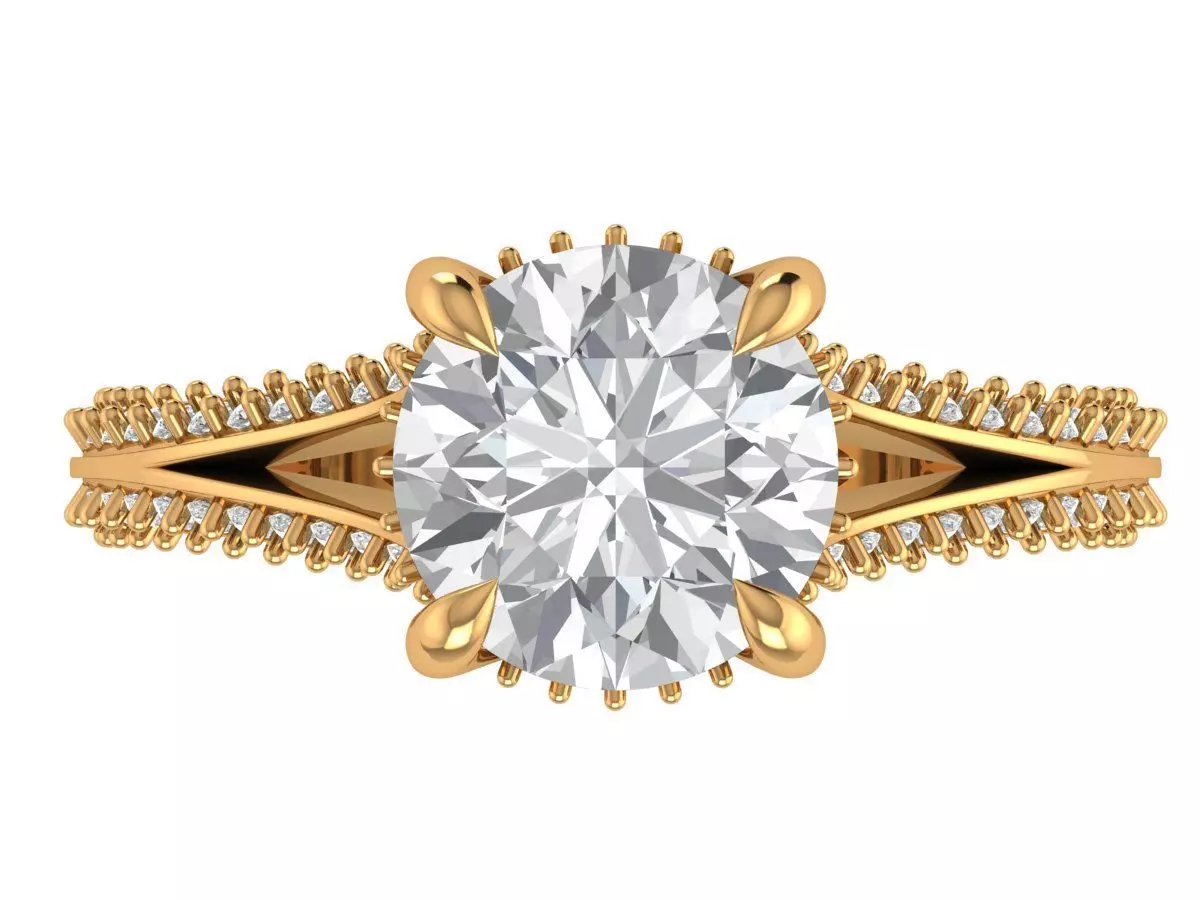 Round Engagement Ring 3D print model_2