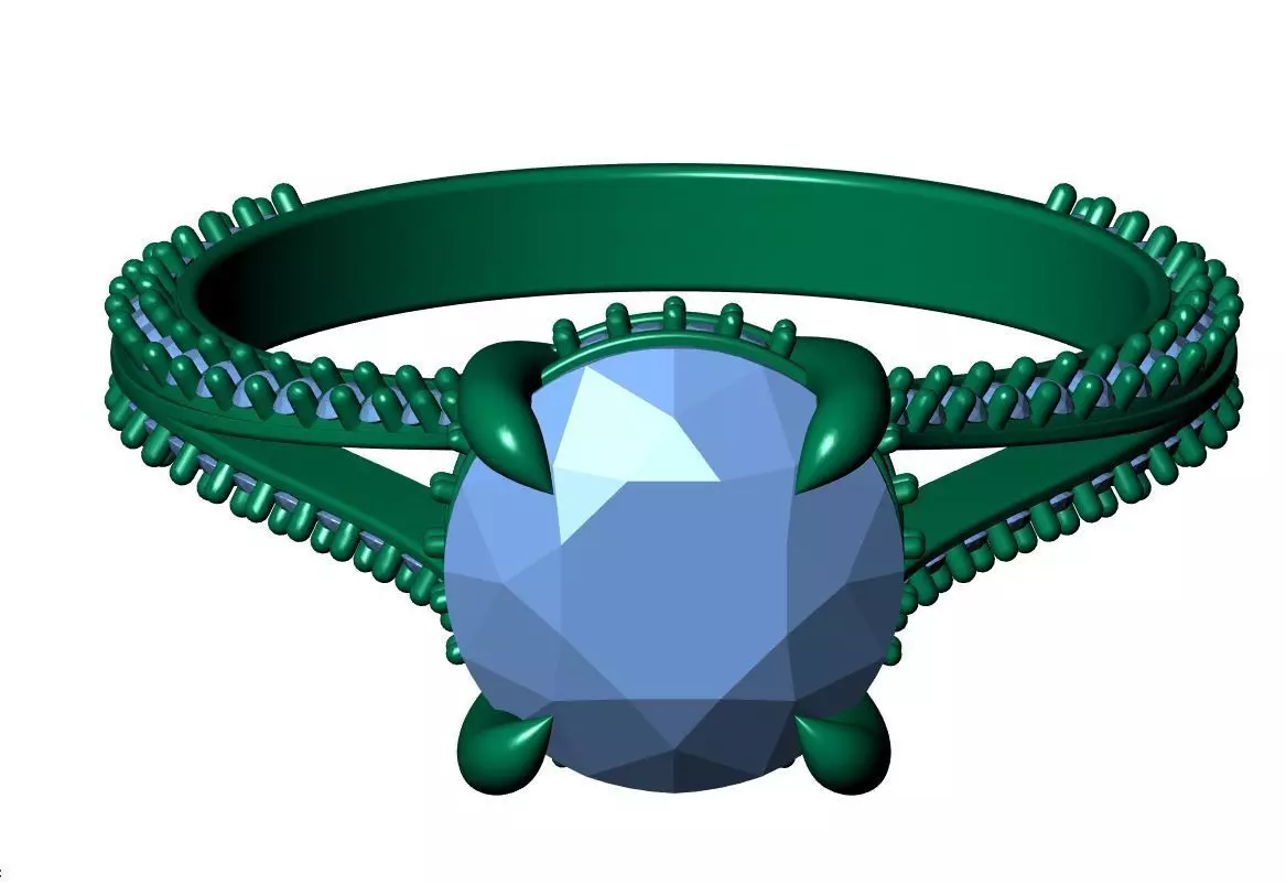 Round Engagement Ring 3D print model_8