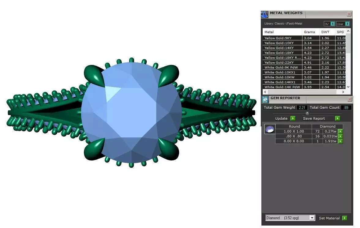 Round Engagement Ring 3D print model_7