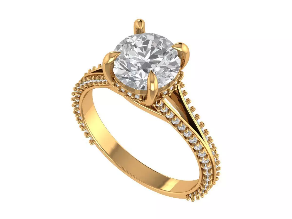 Round Engagement Ring 3D print model_3
