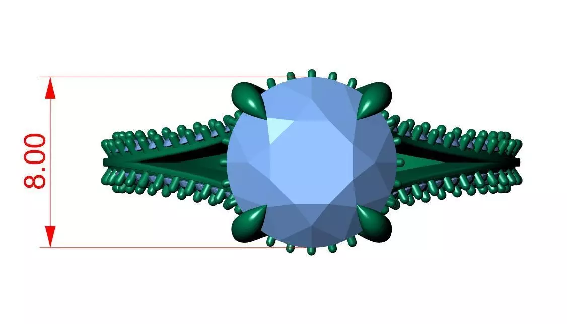 Round Engagement Ring 3D print model_5