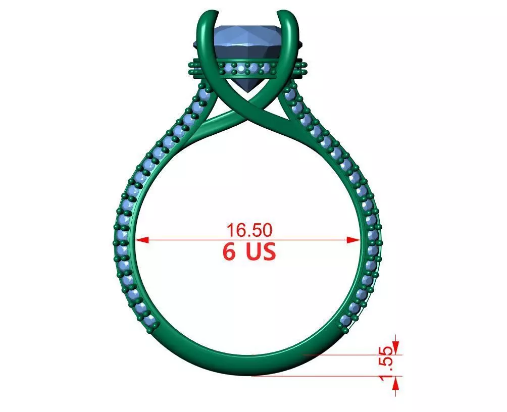 Round Engagement Ring 3D print model_11