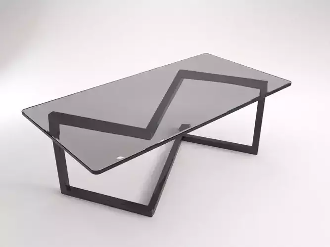 Zigzag Glass and Metal Table